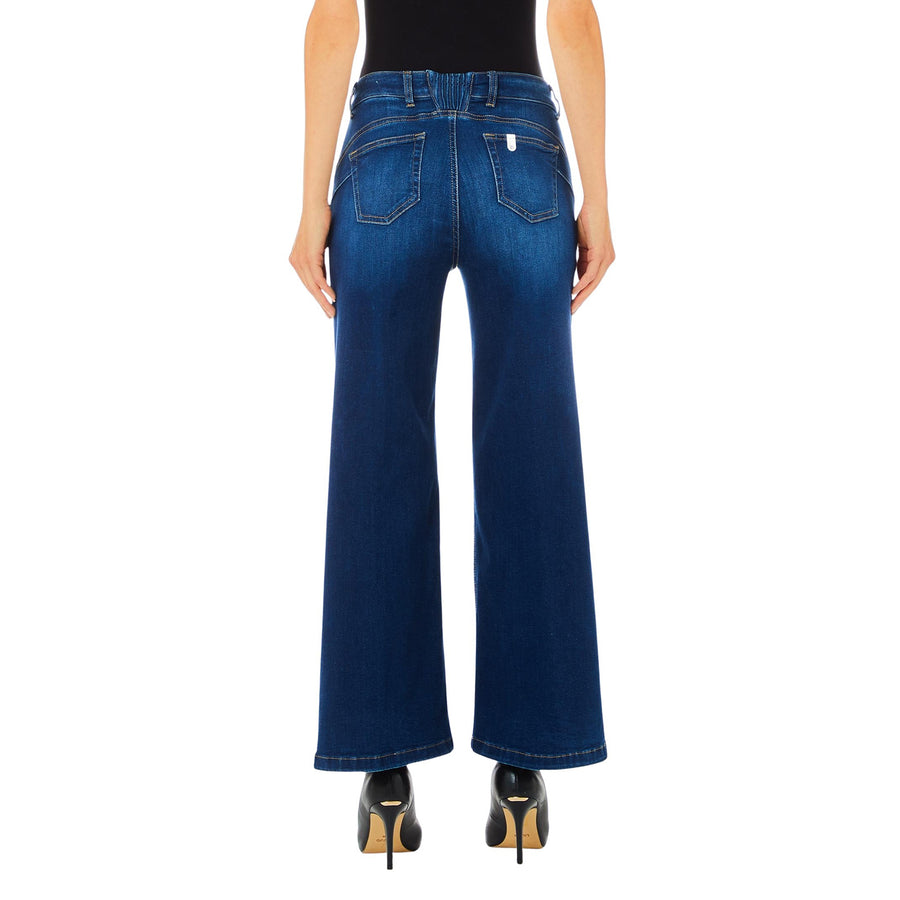 Jeans donna cropped a gamba larga