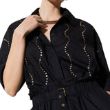 Camicia donna con applicazioni gioiello