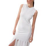Abito donna in maglia con frange