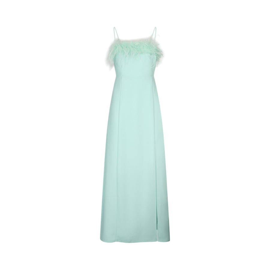Vestito donna elegante con piume