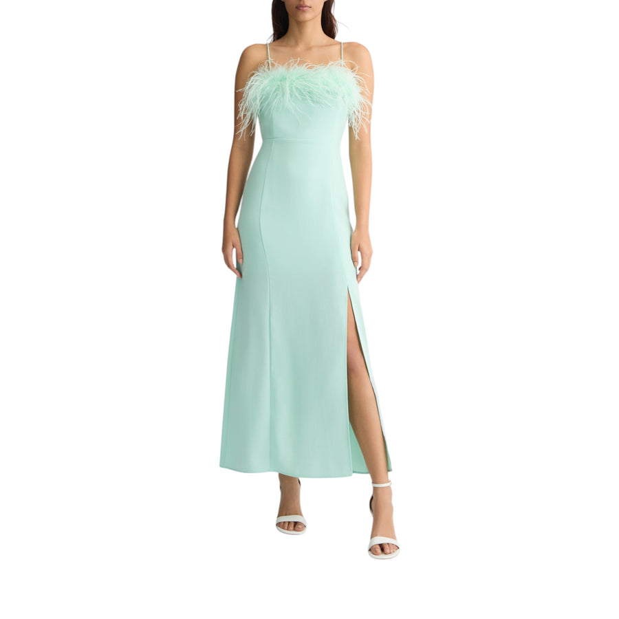 Vestito donna elegante con piume