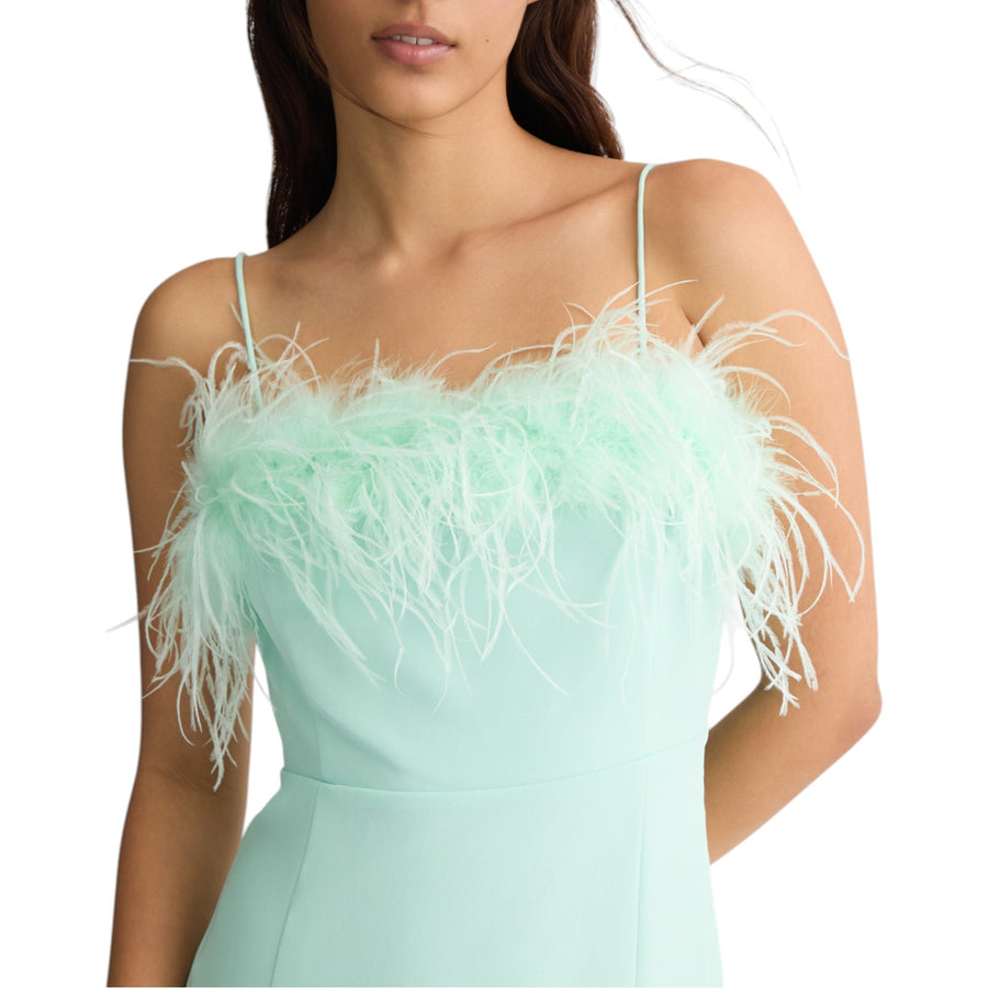 Vestito donna elegante con piume