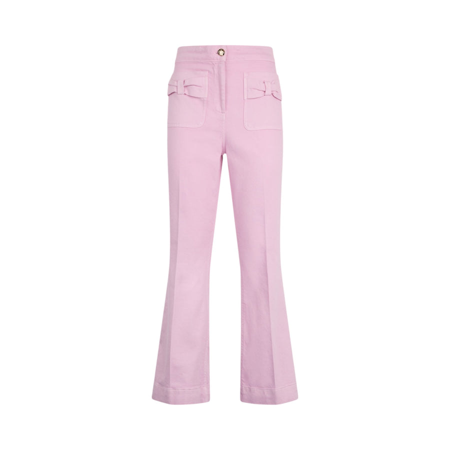 Pantaloni donna flare cropped in cotone