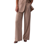 Pantaloni donna palazzo in tessuto mélange