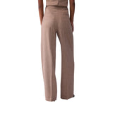 Pantaloni donna palazzo in tessuto mélange