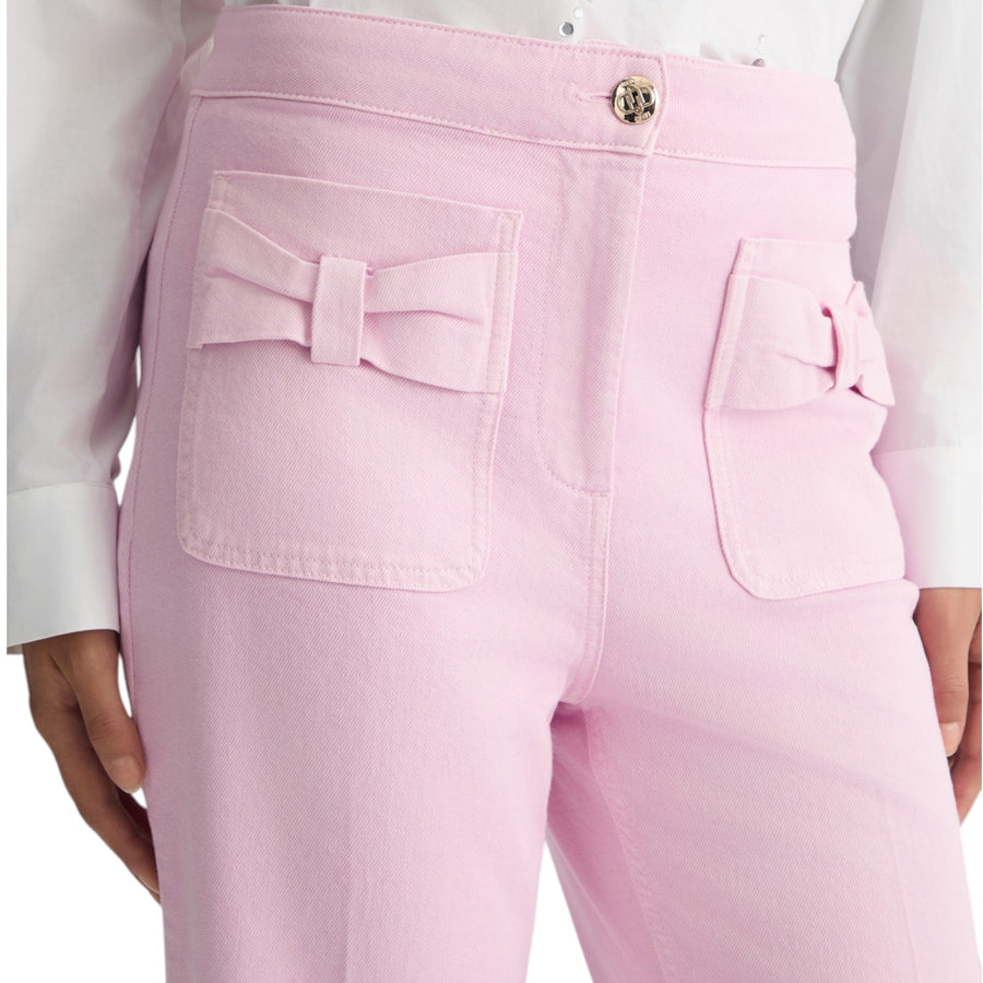 Pantaloni donna flare cropped in cotone