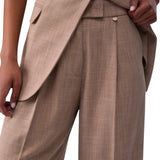 Pantaloni donna palazzo in tessuto mélange