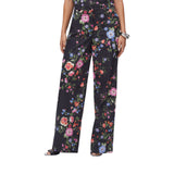Pantaloni donna straight a fiori