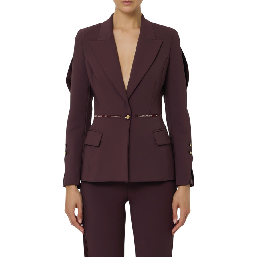 Giacca donna in crêpe con nastro logo
