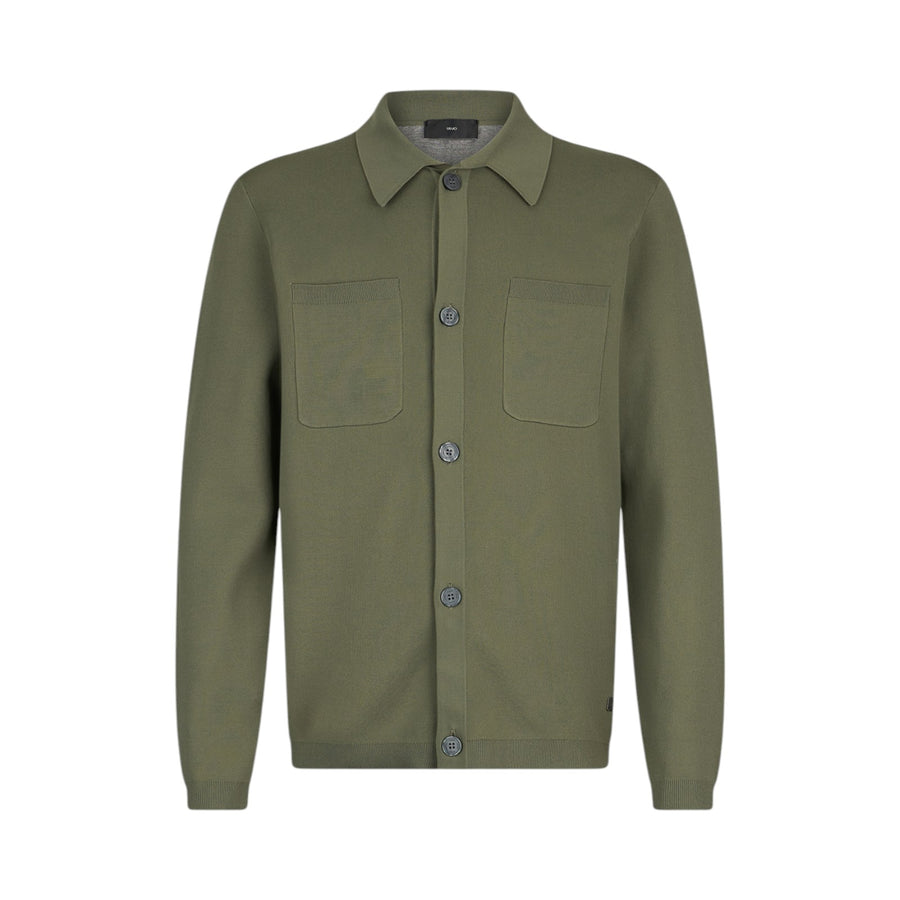 Cardigan uomo verde con tasche