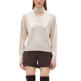 Maglia donna lupetto misto cachemire