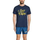 T-shirt Uomo jersey stampa baci from capri