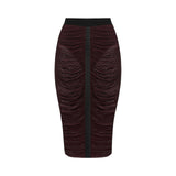 Gonna donna in jersey leggero con drappeggi