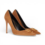 Décolleté donna in suede con dettaglio logo