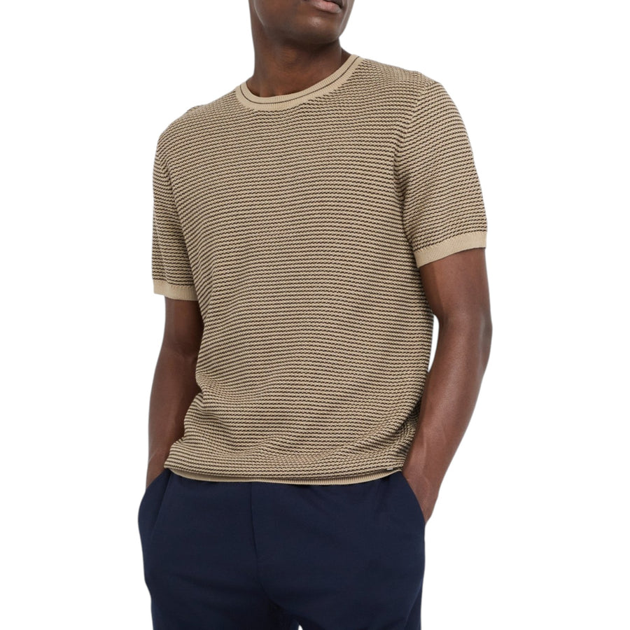 T-shirt uomo jacquard in cotone e seta