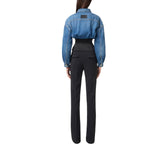 Bomber donna in denim e neoprene