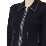 Giacca donna in maglia con colletto e zip