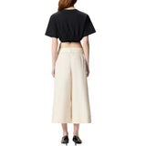 T-shirt donna cropped con laccio e dettagli texani