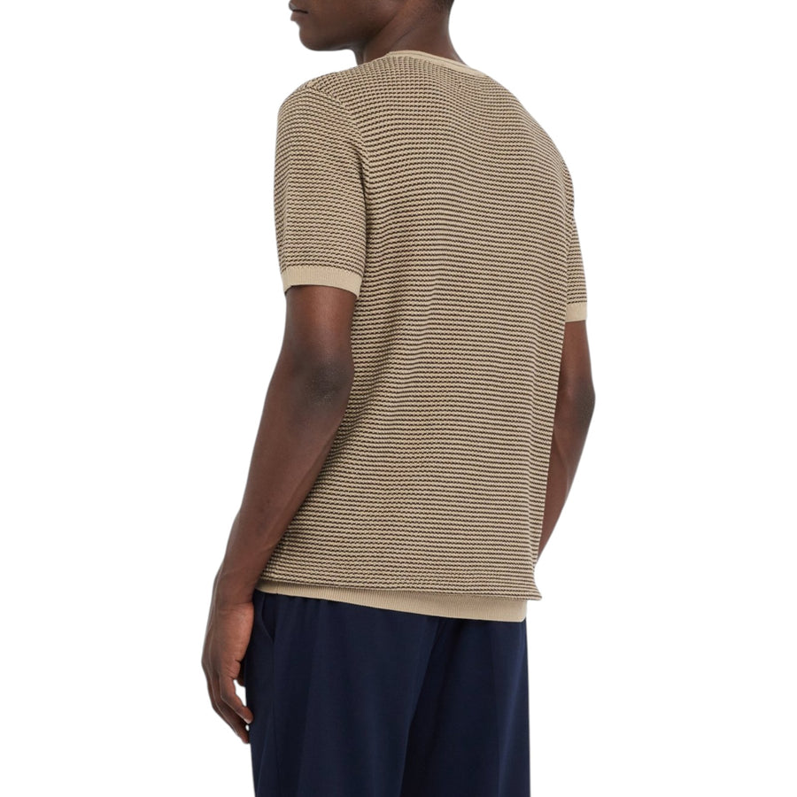 T-shirt uomo jacquard in cotone e seta