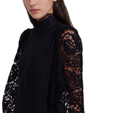 Abito donna midi con maniche e fondo di pizzo