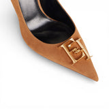 Décolleté donna in suede con dettaglio logo