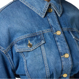 Bomber donna in denim e neoprene