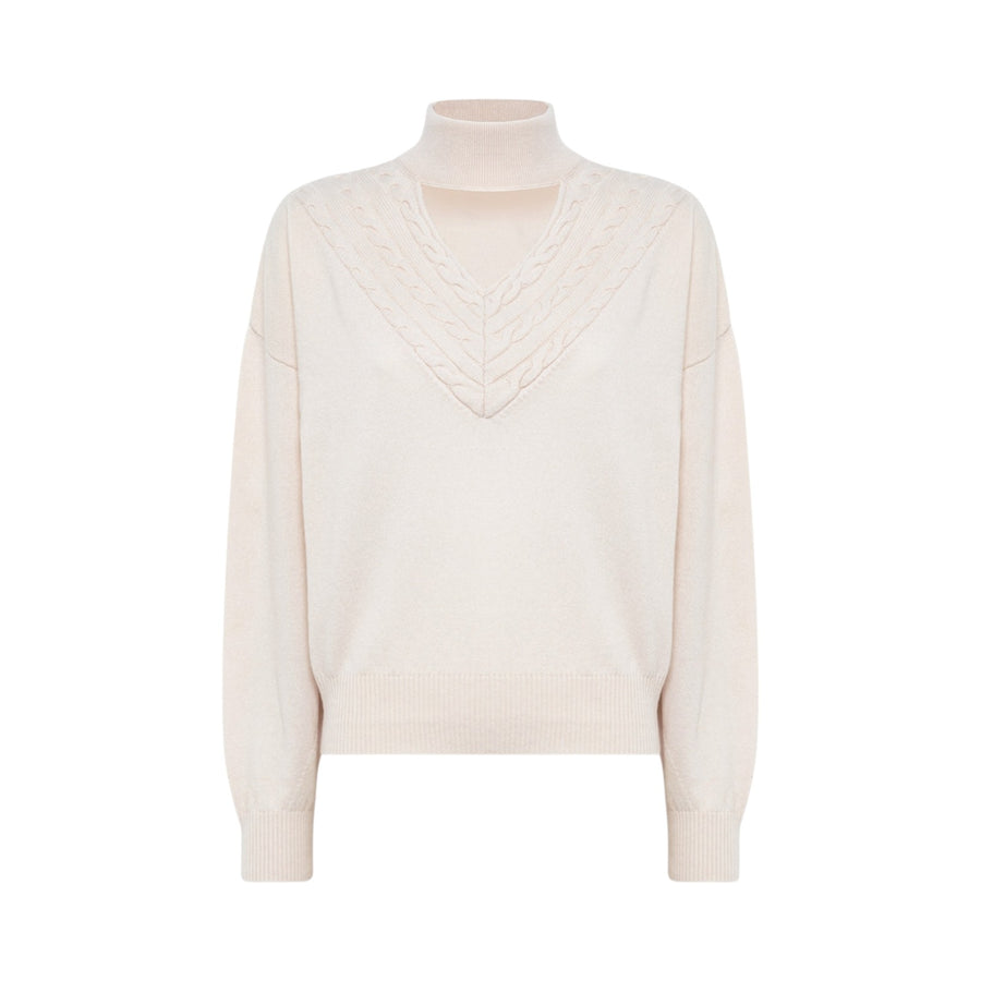 Maglia donna lupetto misto cachemire