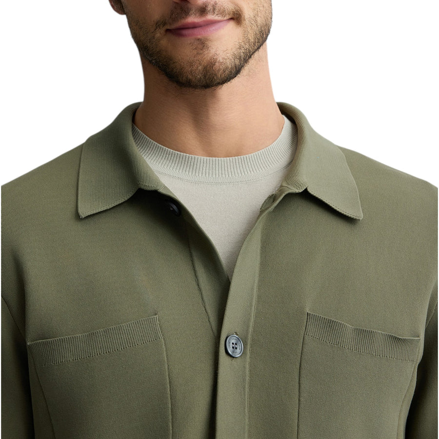 Cardigan uomo verde con tasche