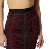 Gonna donna in jersey leggero con drappeggi