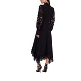 Abito donna midi con maniche e fondo di pizzo