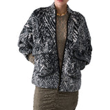 Bomber donna in maglia jacquard