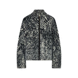 Bomber donna in maglia jacquard