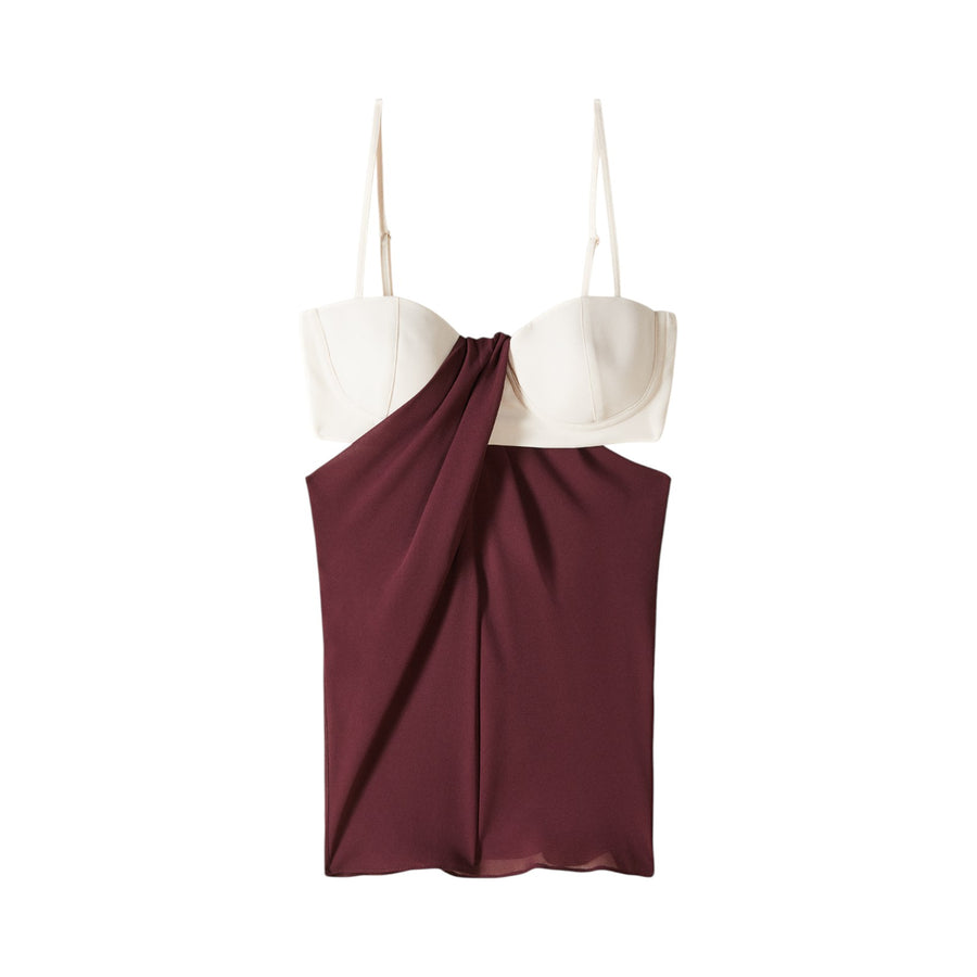 Top donna con bustier e drappeggio