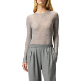 Maglia donna girocollo con paillettes