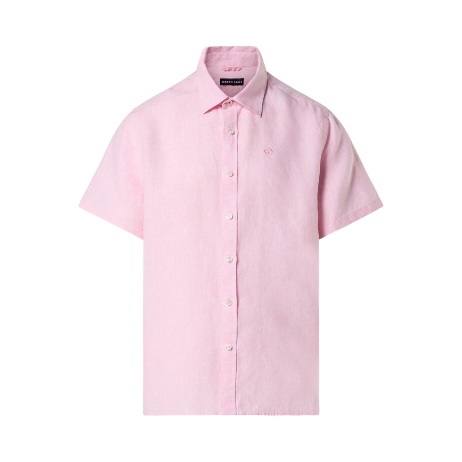 Camicia uomo di lino a maniche corte