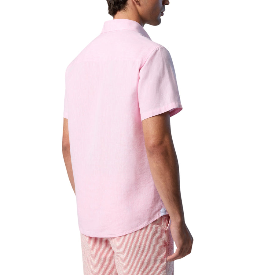 Camicia uomo di lino a maniche corte