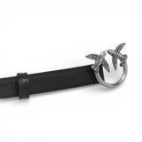 Cintura sottile Love Birds in pelle 2cm