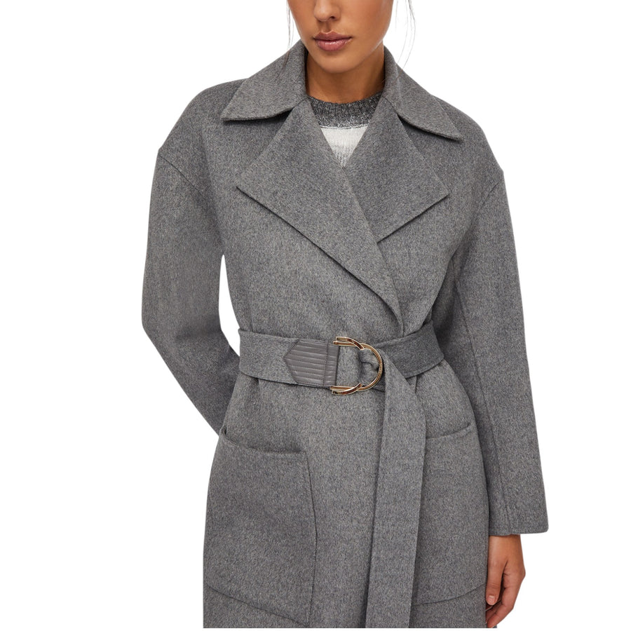 Cappotto donna in lana con cintura