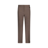 Pantaloni donna straight in tessuto mélange