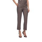 Pantaloni donna straight in tessuto mélange