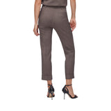 Pantaloni donna straight in tessuto mélange