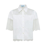 Camicia donna in cotone con pizzo