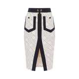 Gonna donna bi-color in doppio crêpe