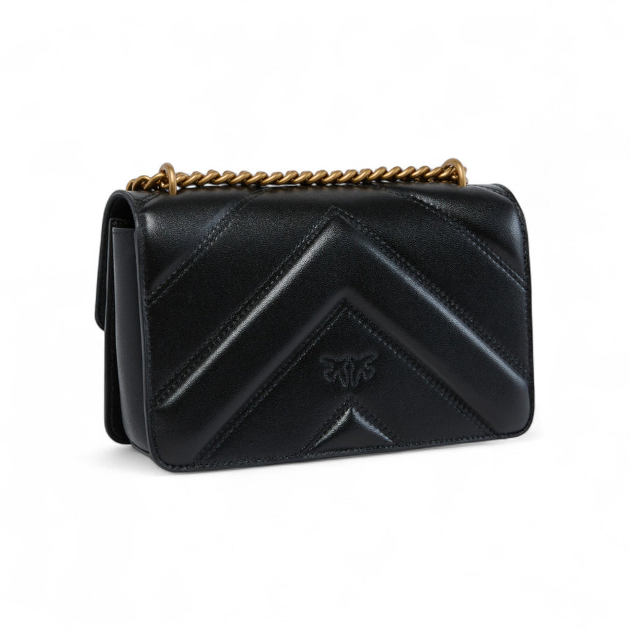 Borsa donna a tracolla piccola Love Bag in nappa trapuntata chevron