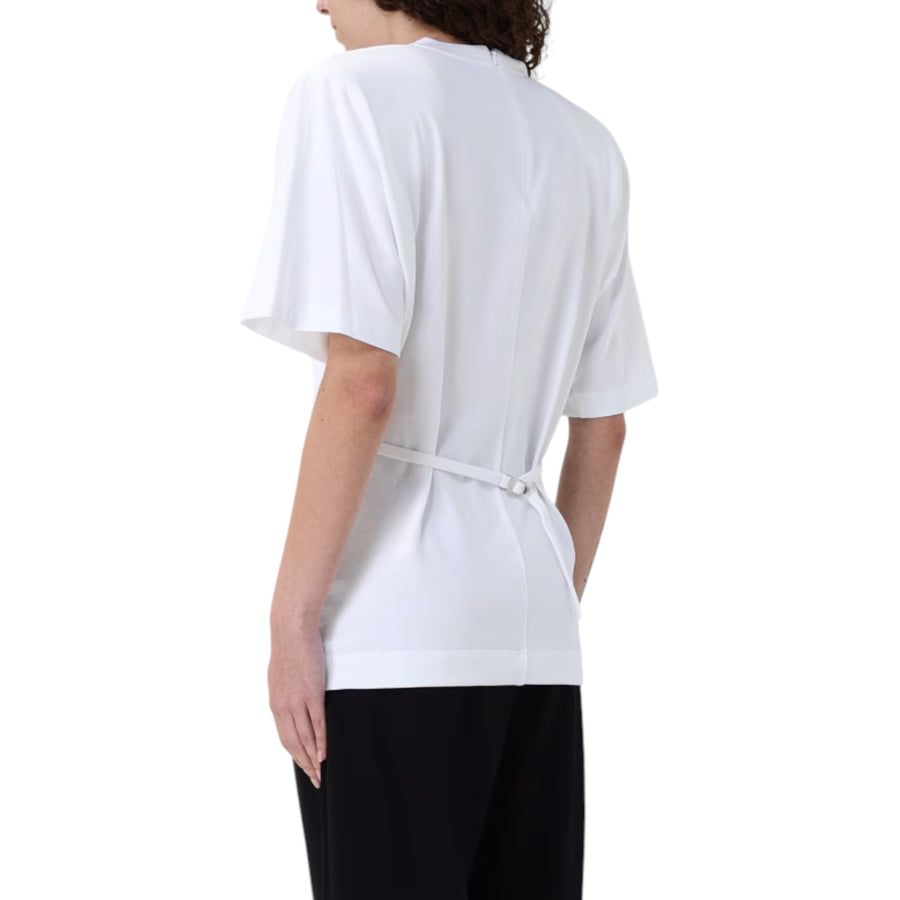 T-shirt donna maniche corte con spalle imbottite