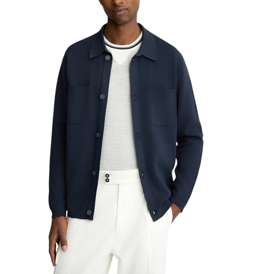 Cardigan uomo blu con tasche