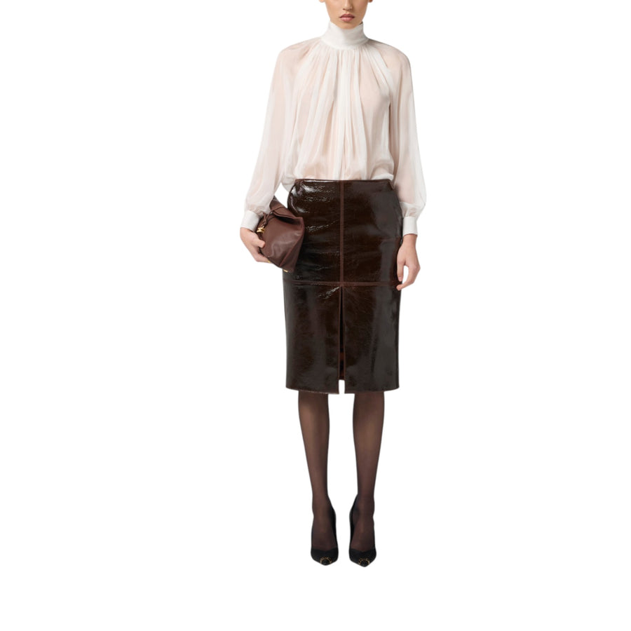 Blusa donna in voile con ganci gioiello