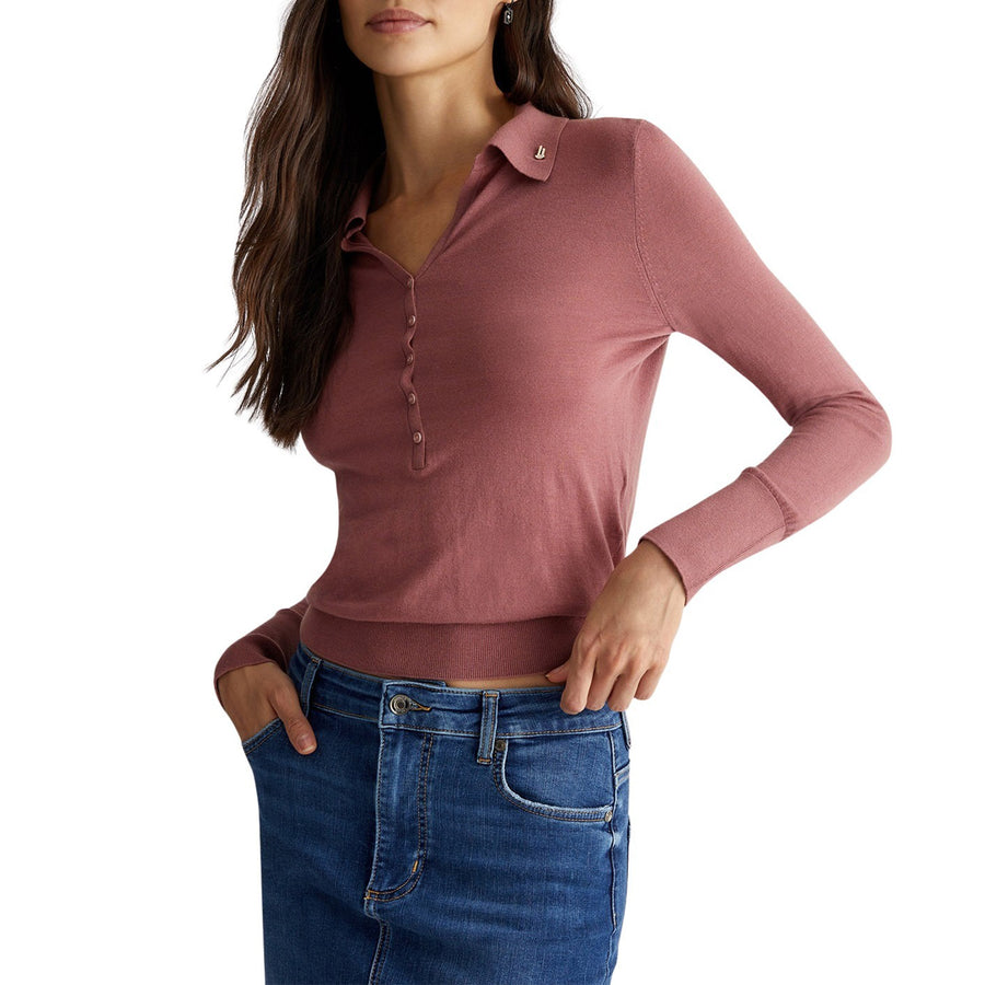 Polo donna in maglia di misto cashmere