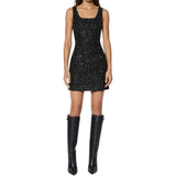 Mini abito donna in maglia con paillettes