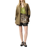 Shorts donna camouflage con pizzo
